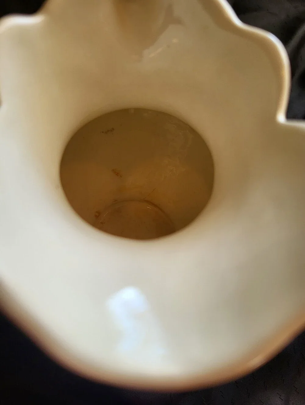 White Ceramic Floral 5.5 x 6 In Pitcher with Blue / Purple Morning Glory Design